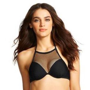 black mesh bikini top